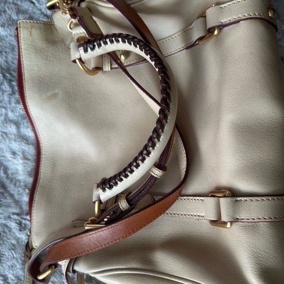 Dooney & Bourke Tan Gold Satchel Timeless Charm - Picture 2 of 4